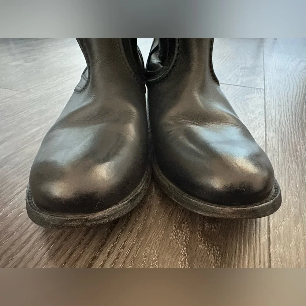 Frye Melissa Trapunto Black Leather Tall Riding/Equestrian Boot 8.5 size